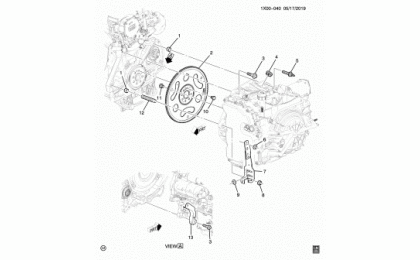 Engine to transmission mounting (lyx / 1.5v, automatic mnk) 2