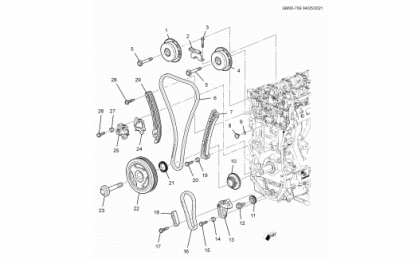 Conj motor-2.0l l4 part 7 cadena de distribución y dispositivo tensor (ltg / 2.0x)
