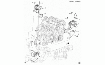 Engine & Transmission mounting (lyx / 1.5v, automatic mnk) 1