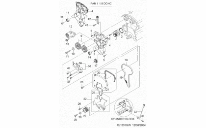 Timing cover (fam i dohc) (1331) 2