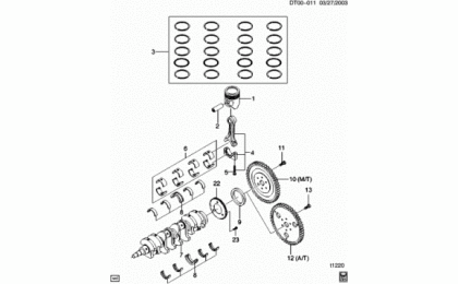 Crankshaft, piston and flywheel and related parts(lxt / 1.6)