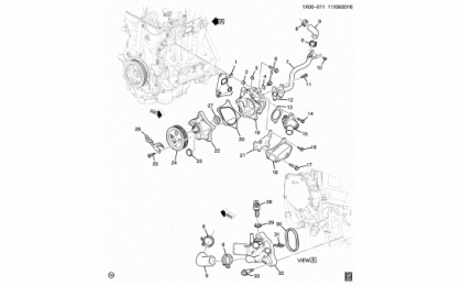 Engine asm-1.5l l4 part 7 cooling & Related parts (lyx / 1.5v)