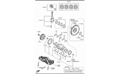 1100a-piston, crankshaft & Flywheel (gasoline)