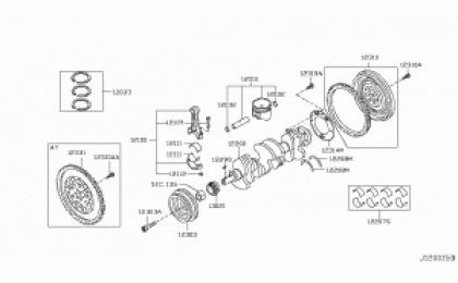 Piston, crankshaft & Flywheel