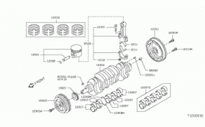 Piston, crankshaft & Flywheel