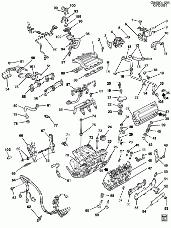 Corsica 1990 (LH0) ENGINE,3.1L(3.1T),V6,MFI
