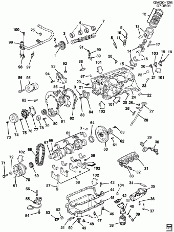 Corsica 1990 (LH0) ENGINE,3.1L(3.1T),V6,MFI