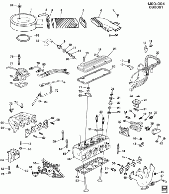Cavalier 1990 (LM3) ENGINE,2.2L(2.2G),L4,TBI