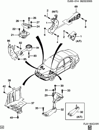 Optra (Canada) 2005 (L34) ENGINE,2.0L MFI,DOHC,4 CYL