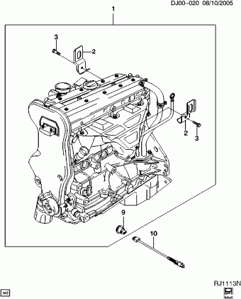 Optra (Canada) 2005 (L34) ENGINE,2.0L MFI,DOHC,4 CYL