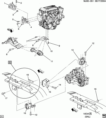 Cavalier 2004 (L61) ENGINE,2.2L,4CYL,MFI,DOHC