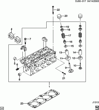 Optra (Canada) 2005 (L34) ENGINE,2.0L MFI,DOHC,4 CYL