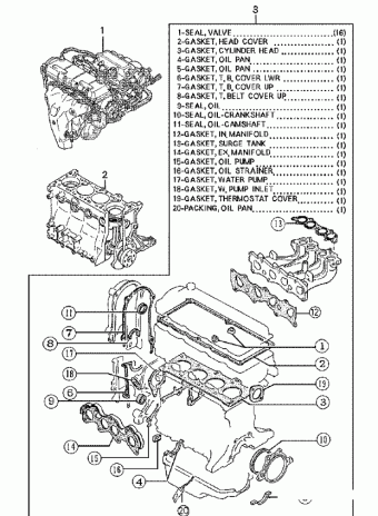 ENGINE | Kia SEPHIA(H/B):97/5~ (1997-1998) 1997 1998 Parts