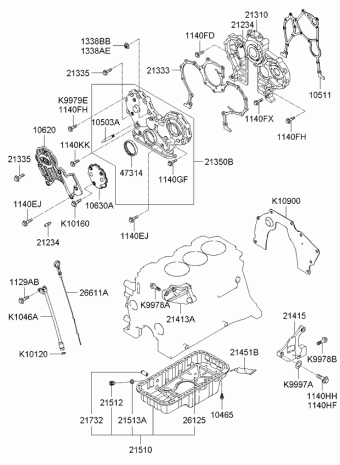 Engine Kia K2500 K2700 K2900 K3000s K4000s K Series Commercial Parts Catalogs Partsouq