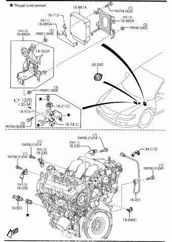 E2. GASOLINE-ENGINE V6-CYLINDER SUPPLEMENT | Mazda 6 2005 AUGA09 