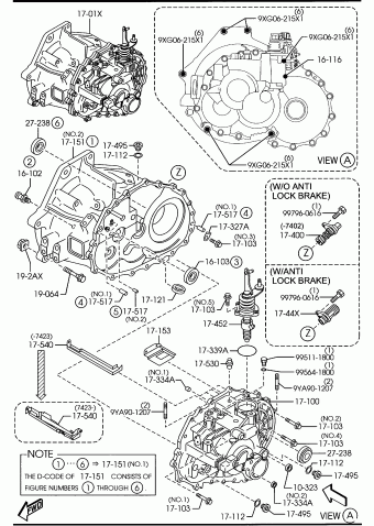 E1. GASOLINE-ENGINE V6-CYLINDER TRANSMISSION | Mazda 6 2006 AUGA10 