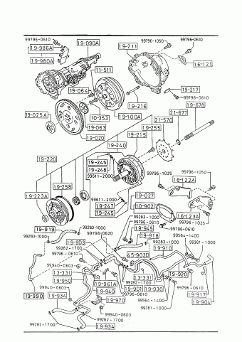E1. GASOLINE-ENGINE V6-CYLINDER TRANSMISSION | Mazda 929 1988 