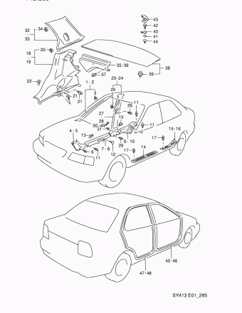 14. Interior Trim | Suzuki Baleno/Esteem SY415 SY415 (E01) Parts 