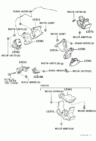 TACOMA VZN195L-CRPDKAB RZN140,150,19#,VZN150,195
