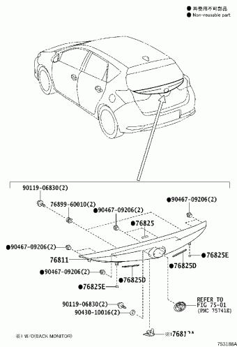 Body/Interior, Toyota AURIS/HYBRID ZWE186L-DHXSBW 05.2015 - 11.2018 Parts  Catalogs