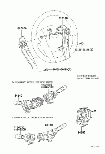 prius α ZVW40 steering switch-