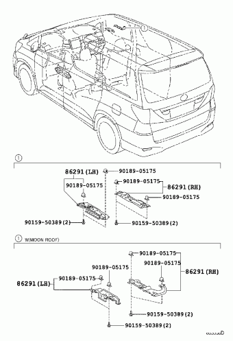 BACK DOOR PANEL & GLASS, Toyota ALPHARD/VELLFIRE/HV ANH20L-PFPQKV  ANH20,ATH20,GGH20, Parts Catalogs