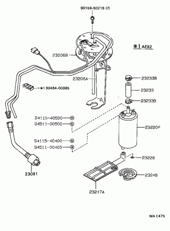 COROLLA HB AE92L-AHMDKW EE90,AE92,CE90