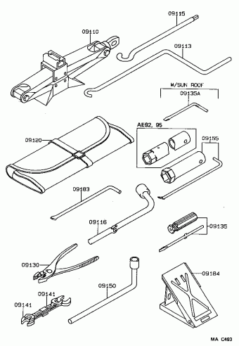 COROLLA SED/LB/WG EE90R-AEKRSN EE9#,AE9#,CE90
