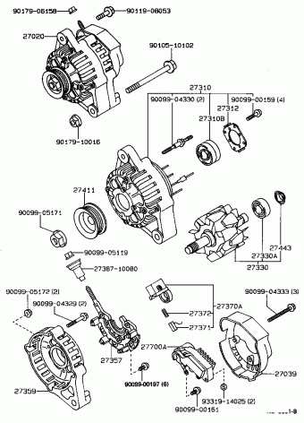 COROLLA SED/LB/WG EE90R-AEKRSN EE9#,AE9#,CE90