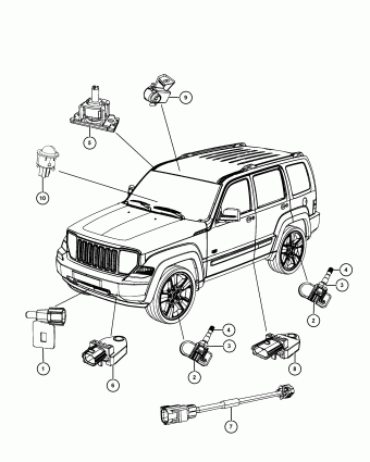 Джип чероки кнопка tpms где находится 1 MOPAR ACCESSORIES - COMPONENT PARTS Jeep KK - JEEP LIBERTY CANADA 12KK Parts C