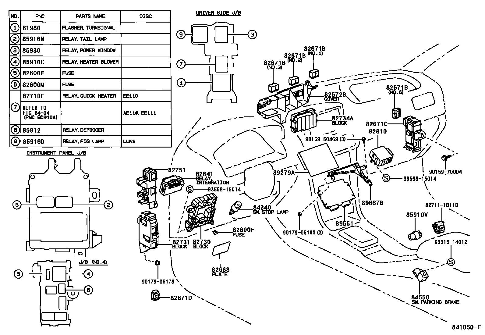 Toyota COROLLA-SED-WG 1998 — Switch & Relay & Computer