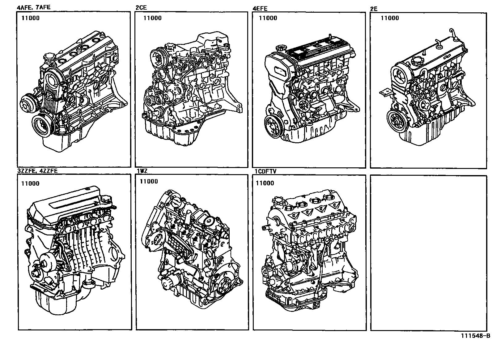 Toyota COROLLA-SED-WG 1998 — Partial Engine Assembly
