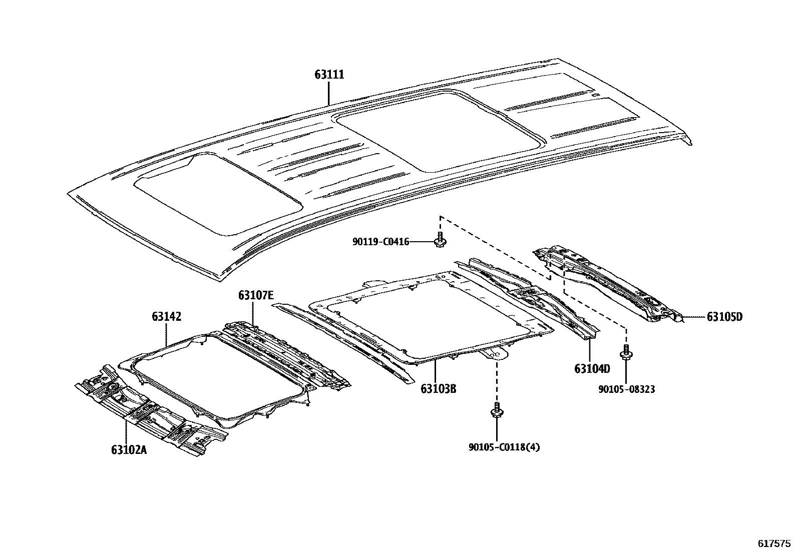 Toyota Granvia-Hybrid 2025 — Roof Panel & Back Panel
