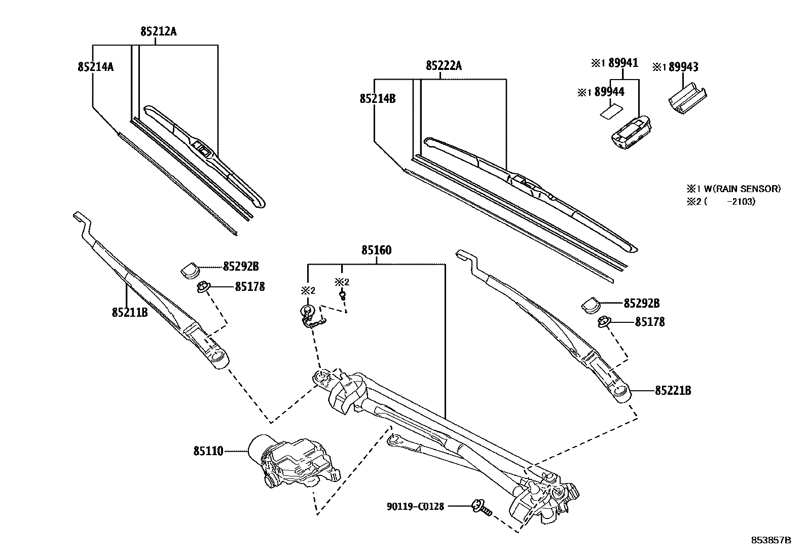 Toyota Camry-Hybrid-China 2023 — Windshield Wiper