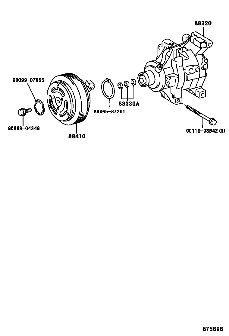 Toyota COROLLA-S-AFRICA 2006 — Heating & Air Conditioning - Compressor