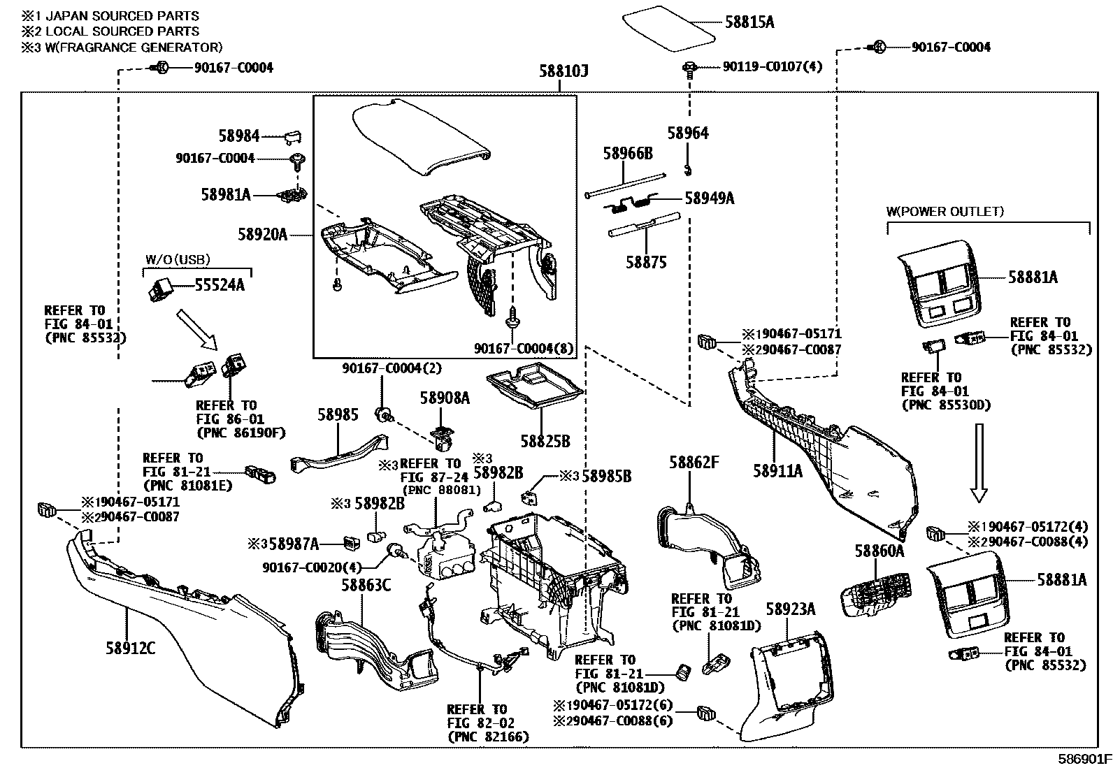 Toyota Avalon-China 2021 — Console Box & Bracket