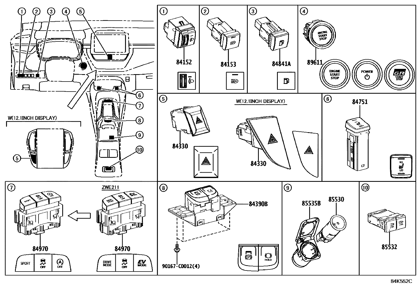 Toyota Corolla 2022 — Switch & Relay & Computer