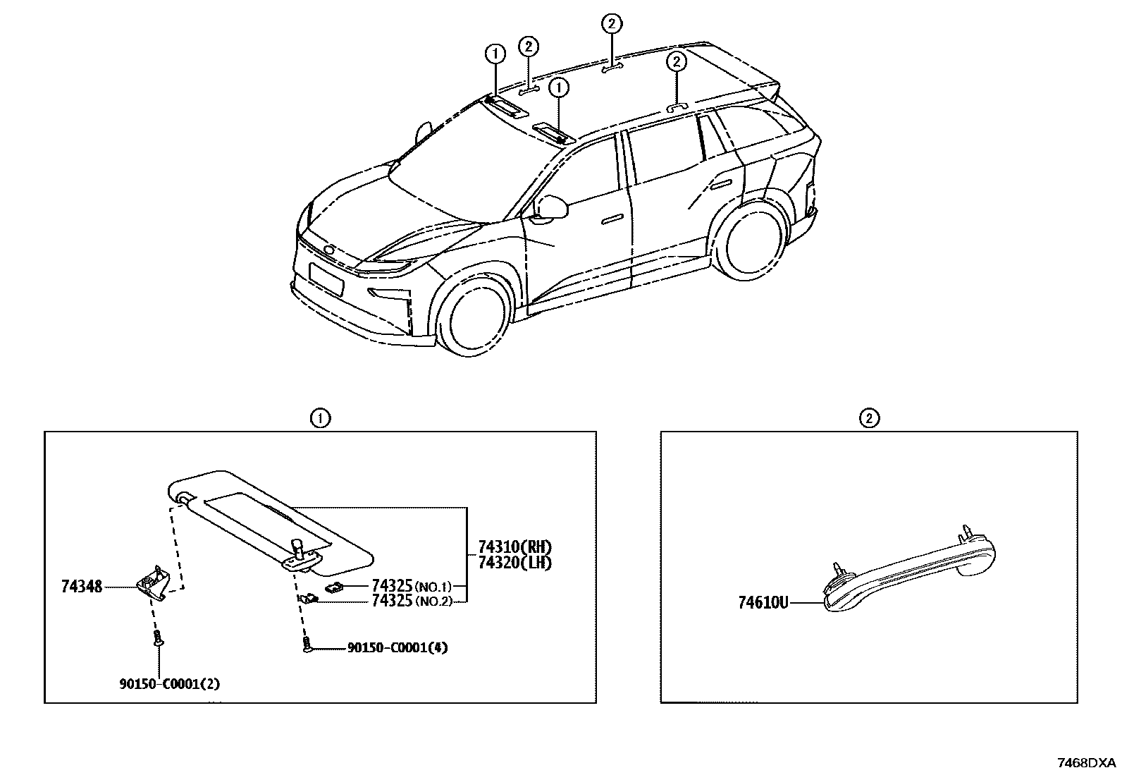 Toyota BZ3X 2025 — Armrest & Visor