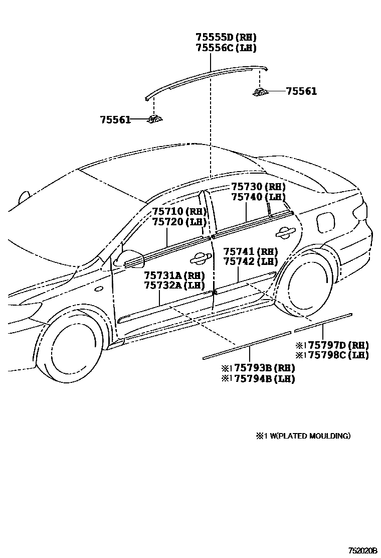 Toyota Corolla-Altis 2013 — Side Moulding