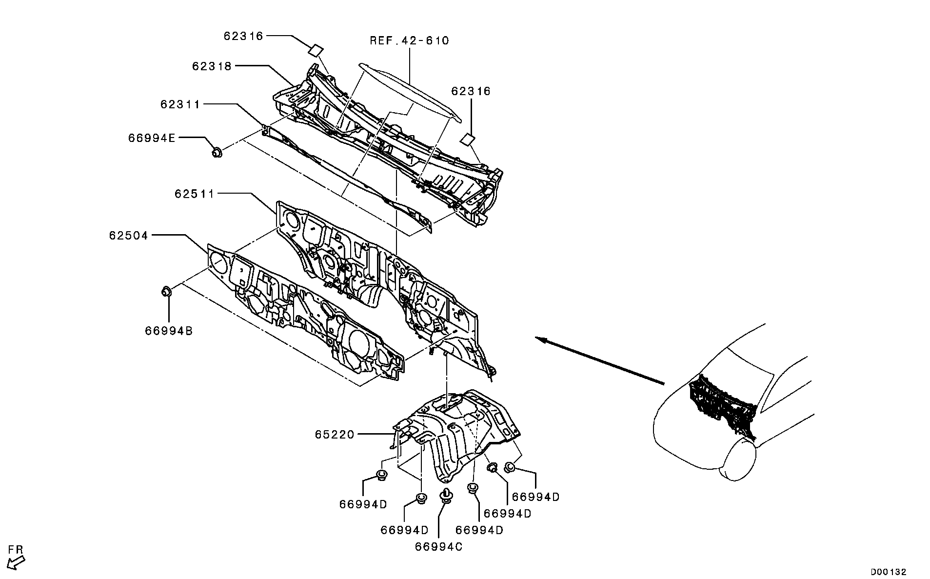 Mitsubishi L200-EUR-MMTH 2019 — Front Deck & Insulator
