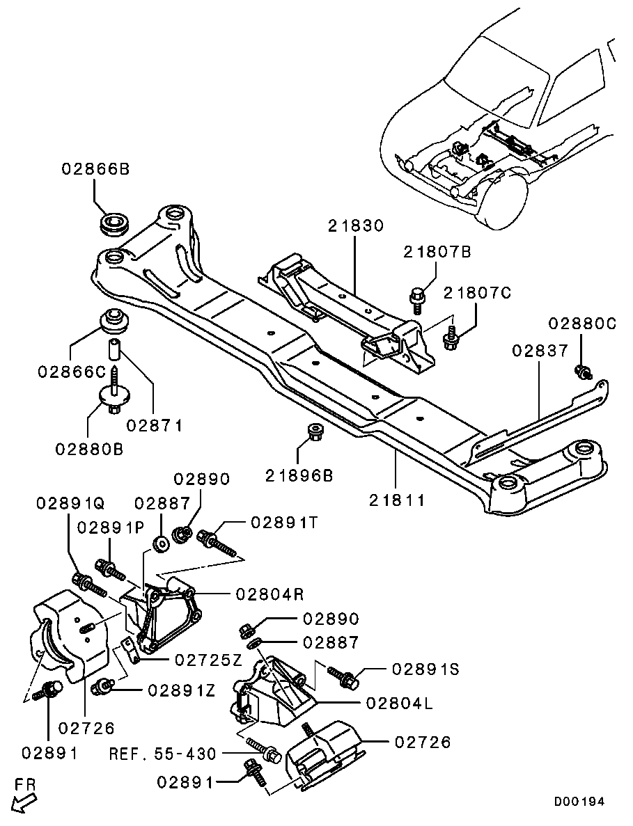 Mitsubishi PAJERO-MONTERO-LONG-G-EXP 2018 — Engine Mounting & Support / A/T