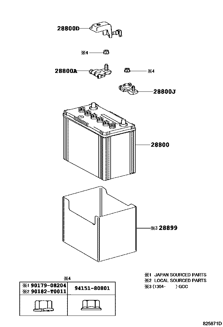Toyota Corolla-Altis 2012 — Battery & Battery Cable