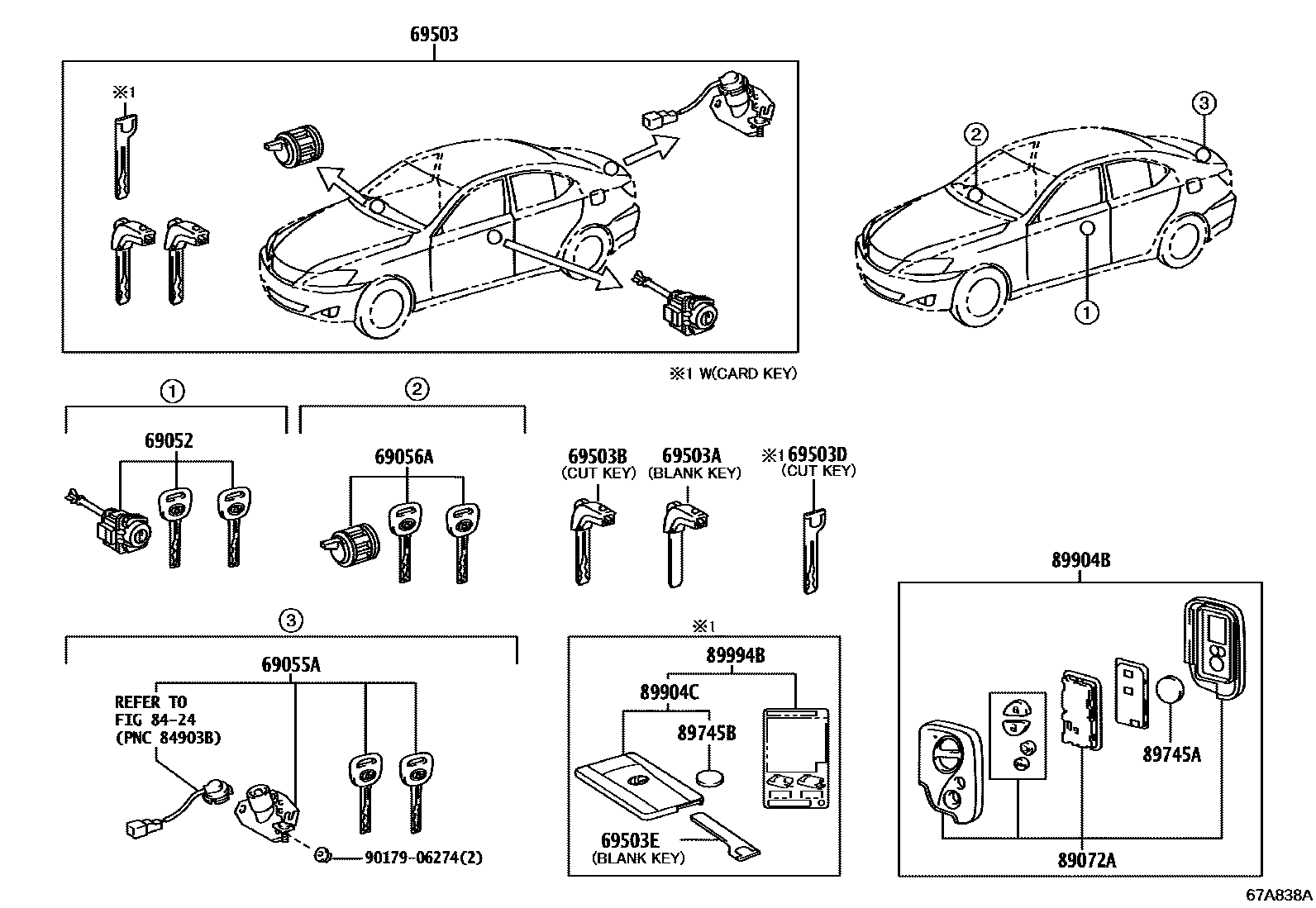 Lexus IS250-300 2010 — Lock Cylinder Set