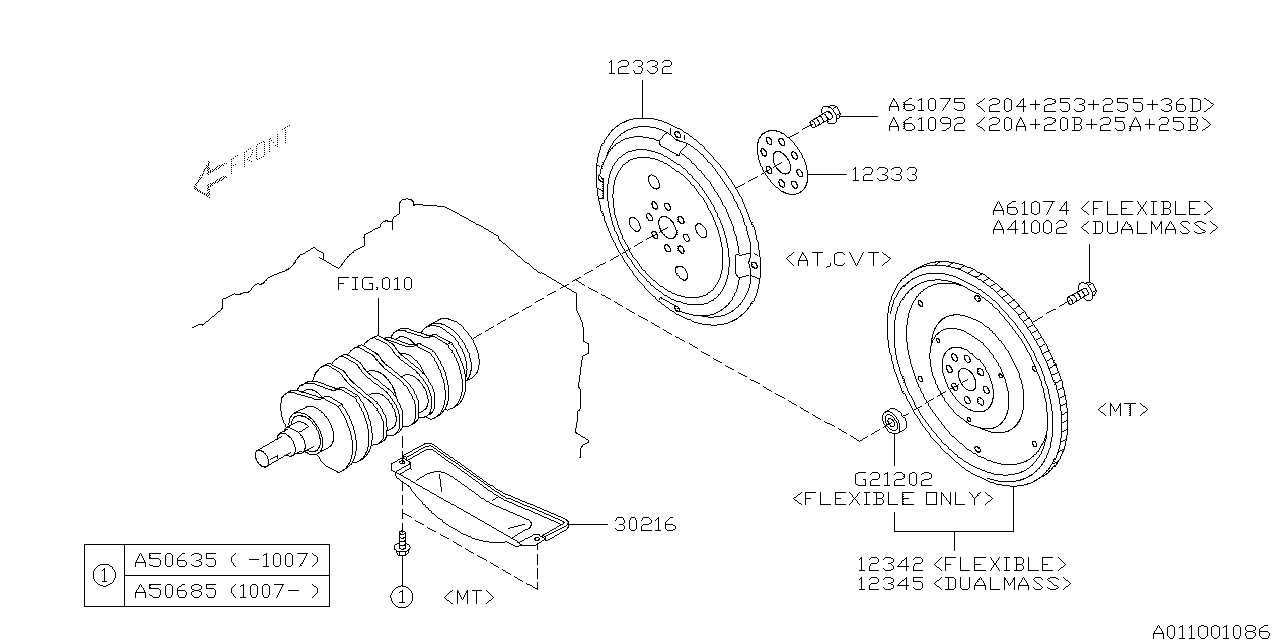 Subaru Legacy 2010 — Flywheel