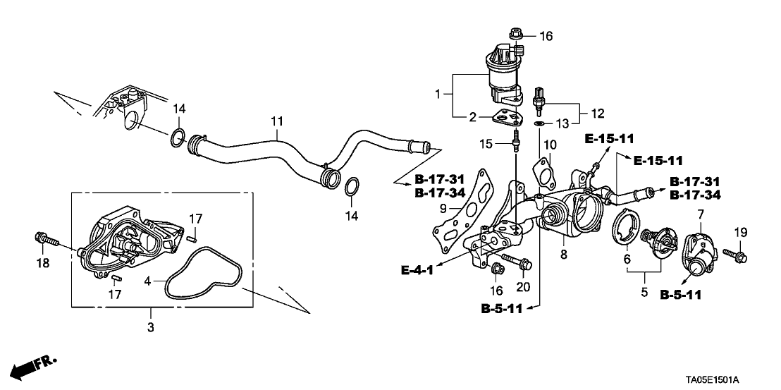 Honda Accord 2011 — Water Pump (V6)