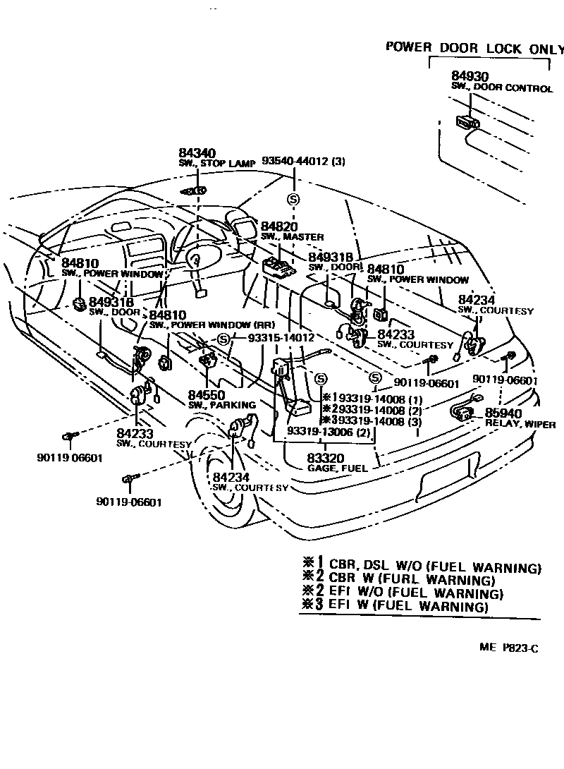 Toyota Starlet 1994 — Switch & Relay & Computer