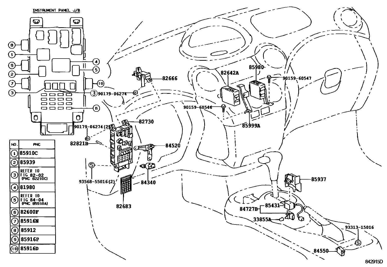 Toyota Echo 2001 — Switch & Relay & Computer
