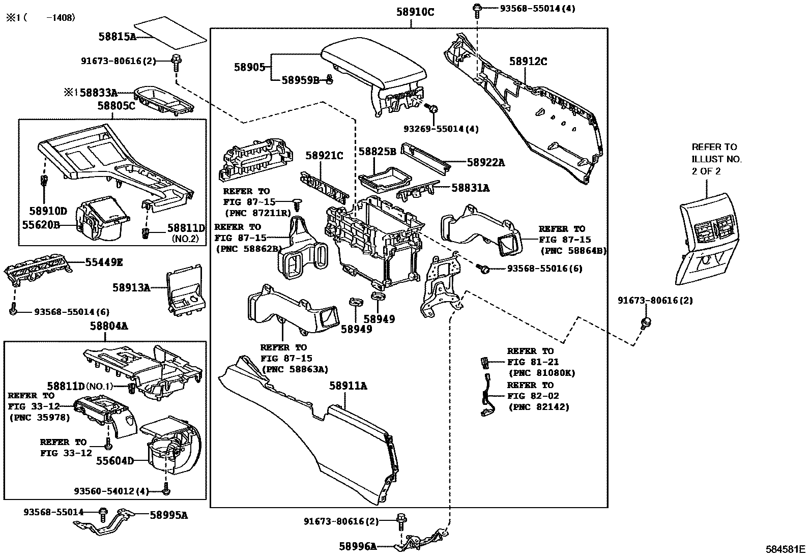 Lexus ES350-300H 2013 — Console Box & Bracket