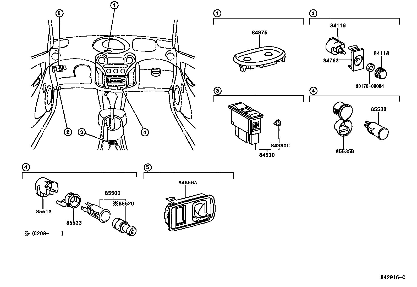 Toyota Echo 2001 — Switch & Relay & Computer