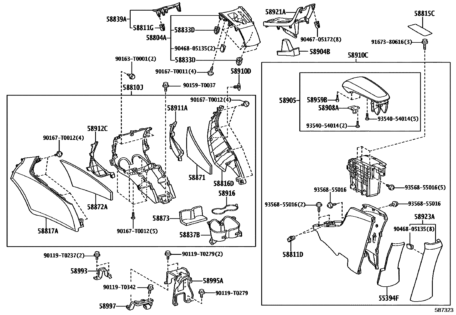 Toyota Limo-Vios 2020 — Console Box & Bracket
